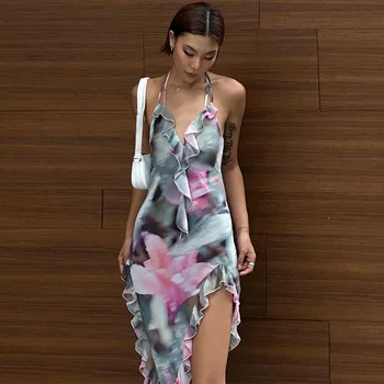 2023Women של סתיו סגנון חדש שמלה סקסית מזג מגמת אופנה מועדון Slim Fit רצועת תחרה, חצאית